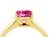 Yellow gold Cushion Cut Pink Sapphire Solitaire Engagement Ring with Classic Band and Four-Prong Setting_28