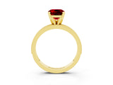 Yellow gold Cushion Cut Ruby Milgrain Pavé Engagement Ring with Four-Prong Setting_15