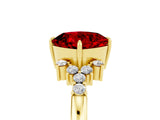 Yellow gold Cushion Cut Ruby Ring with Side Stones and Four-Prong Setting_41