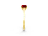 Yellow gold Cushion Cut Ruby Solitaire Engagement Ring with Cathedral Setting and Four-Prong Mount_26