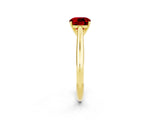 Yellow gold Cushion Cut Ruby Solitaire Engagement Ring with Cathedral Setting and Four-Prong Mount_32