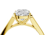Yellow gold Cushion Cut Solitaire Cathedral Diamond Engagement Ring with Channel-Set Band and Four-Prong Setting_11