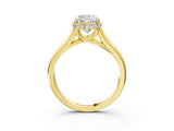 Yellow gold Cushion Cut Solitaire Diamond Engagement Ring with Four-Prong Setting and Tapered Band_10