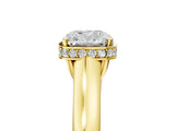 Yellow gold Cushion Cut Solitaire Diamond Engagement Ring with Four-Prong Setting and Tapered Band_12