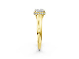 Yellow gold Cushion Cut Solitaire Diamond Engagement Ring with Four-Prong Setting and Tapered Band_9