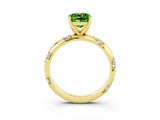 Yellow gold Cushion Cut Solitaire Diamond Engagement Ring with Twisted Pave Band and Four-Prong Setting_3