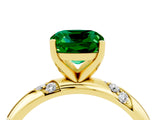Yellow gold Cushion Cut Solitaire Diamond Engagement Ring with Twisted Pave Band and Four-Prong Setting_4