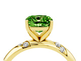 Yellow gold Cushion Cut Solitaire Diamond Engagement Ring with Twisted Pave Band and Four-Prong Setting_4
