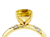 Yellow gold Cushion Cut Solitaire Diamond Engagement Ring with Twisted Pave Band and Four-Prong Setting_4