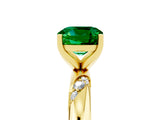 Yellow gold Cushion Cut Solitaire Diamond Engagement Ring with Twisted Pave Band and Four-Prong Setting_5