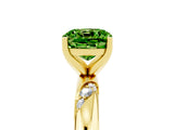 Yellow gold Cushion Cut Solitaire Diamond Engagement Ring with Twisted Pave Band and Four-Prong Setting_5