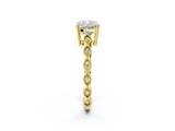 Yellow gold Cushion Cut Solitaire Diamond Ring with Infinity Twist Band and Four-Prong Setting_23