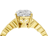 Yellow gold Cushion Cut Solitaire Diamond Ring with Infinity Twist Band and Four-Prong Setting_25
