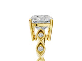 Yellow gold Cushion Cut Solitaire Diamond Ring with Infinity Twist Band and Four-Prong Setting_26
