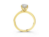 Yellow gold Cushion Cut Solitaire Diamond Ring with Prong Setting and Plain Band_10
