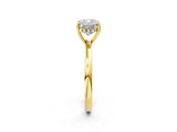 Yellow gold Cushion Cut Solitaire Diamond Ring with Prong Setting and Plain Band_9