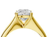 Yellow gold Cushion Cut Solitaire Diamond Ring with Six-Prong Setting and Classic Band_16