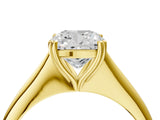 Yellow gold Cushion Cut Solitaire Diamond Ring with Six-Prong Setting and Classic Band_7