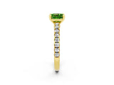 Yellow gold Cushion Cut Solitaire Diamond with Pavé Band and Four-Prong Setting_2