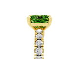 Yellow gold Cushion Cut Solitaire Diamond with Pavé Band and Four-Prong Setting_5