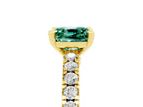Yellow gold Cushion Cut Solitaire Diamond with Pavé Band and Four-Prong Setting_5