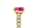 Yellow gold Cushion Cut Solitaire Diamond with Pavé Band and Four-Prong Setting_5