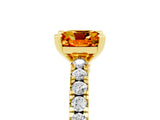 Yellow gold Cushion Cut Solitaire Diamond with Pavé Band and Four-Prong Setting_5