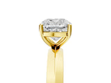 Yellow gold Cushion Cut Solitaire Engagement Ring with Flat Band and Four-Prong Setting 5