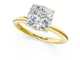 Yellow gold Cushion Cut Solitaire Engagement Ring with Four-Prong Setting and Classic Band_42