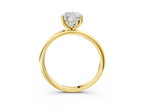 Yellow gold Cushion Cut Solitaire Engagement Ring with Four-Prong Setting and Classic Band_44