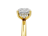 Yellow gold Cushion Cut Solitaire Engagement Ring with Four-Prong Setting and Classic Band_46
