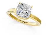 Yellow gold Cushion Cut Solitaire Engagement Ring with Four-Prong Setting on a Classic Band_41