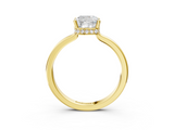 Yellow gold Cushion Cut Solitaire Engagement Ring with Four-Prong Setting on a Classic Band_43