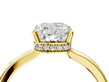 Yellow gold Cushion Cut Solitaire Engagement Ring with Four-Prong Setting on a Classic Band_44