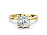 Yellow gold Cushion Cut Solitaire Engagement Ring with Six-Prong Setting and Tapered Band_7
