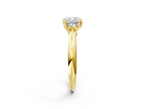 Yellow gold Cushion Cut Solitaire Engagement Ring with Tapered Band and Four-Prong Setting 1