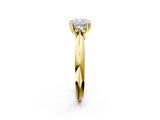 Yellow gold Cushion Cut Solitaire Engagement Ring with Tapered Band and Four-Prong Setting 2
