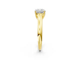 Yellow gold Cushion Cut Solitaire Engagement Ring with Tapered Band and Four-Prong Setting_5