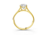 Yellow gold Cushion Cut Solitaire Engagement Ring with Tapered Band and Four-Prong Setting_6