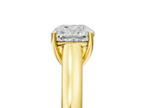 Yellow gold Cushion Cut Solitaire Engagement Ring with Tapered Band and Four-Prong Setting_8