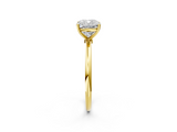 Yellow gold Cushion Cut Solitaire Engagement Ring with Thin Band and Four-Prong Setting_5