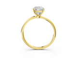 Yellow gold Cushion Cut Solitaire Engagement Ring with Thin Band and Four-Prong Setting_6