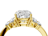 Yellow gold Cushion Cut Solitaire Floral Diamond Ring with Four-Prong Setting_41