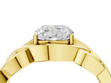 Yellow gold Cushion Cut Solitaire Intertwined Band Prong Setting Ring_14