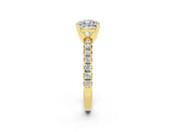 Yellow gold Cushion Cut Solitaire Pave Diamond Engagement Ring with Four-Prong Setting_27