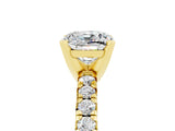 Yellow gold Cushion Cut Solitaire Pave Diamond Engagement Ring with Four-Prong Setting_30