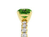Yellow gold Cushion Cut Solitaire Pave Diamond Engagement Ring with Four-Prong Setting_5