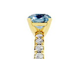 Yellow gold Cushion Cut Solitaire Pave Diamond Engagement Ring with Four-Prong Setting_5