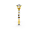 Yellow gold Cushion Cut Solitaire Pave Diamond Engagement Ring with Four-Prong Setting_9