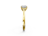 Yellow gold Cushion Cut Solitaire Ring with Cathedral Band and Four-Prong Setting_70